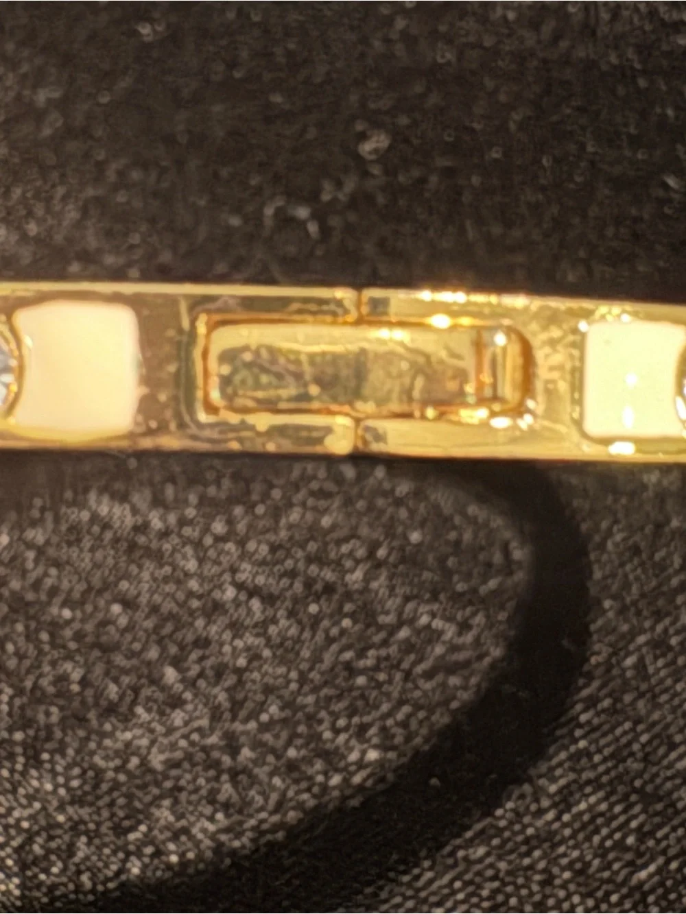 kate spade Enamel & Gold Tone Crystal Station Bangle Bracelet - Picture 6 of 7